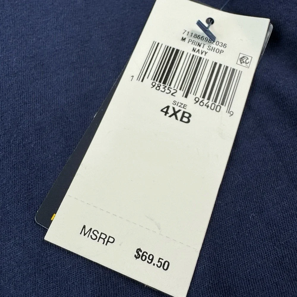 Polo Ralph Lauren Blue Script Spellout Cotton Mens S/S T Shirt Size 4XLB NWT